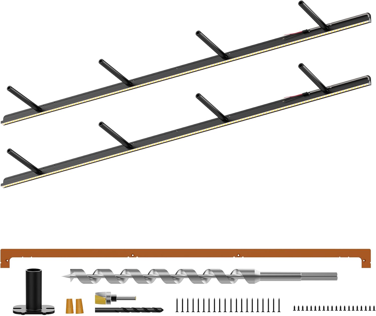 2pcs LED Floating Shelf Bracket with Lights, Hidden Floating Shelf Hardware with Integrated Lighting, Create Warm 2700K Lighted Wall Shelf, Heavy Duty Fireplace Mantel Brackets,150lbs Craftersmark