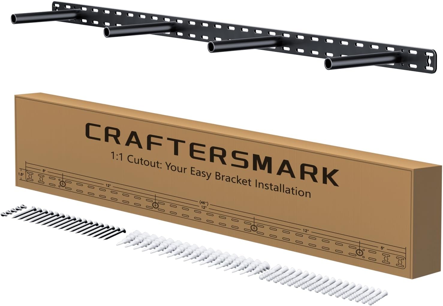 1 Pack Large Shelf Brackets Long Floating Shelf Bracket Invisible Floating Shelf Hardware Heavy Duty Floating Mantel Brackets(43X6X1.5 Without Tools) Craftersmark