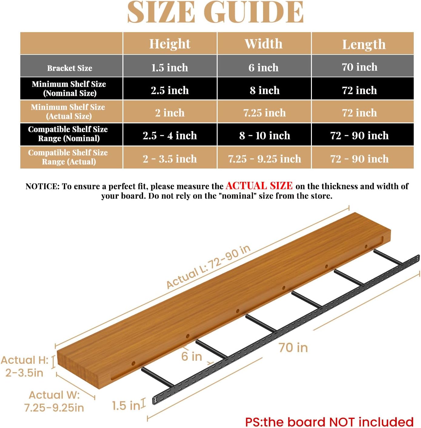 70"X6"X1.5" Craftersmark