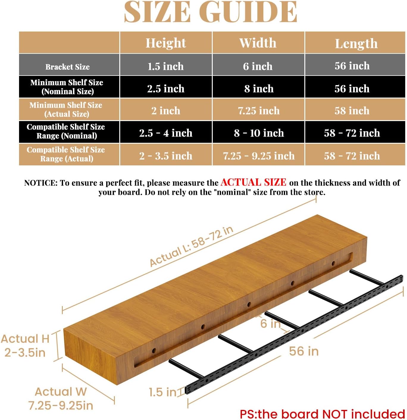 56"X6"X1.5" Craftersmark