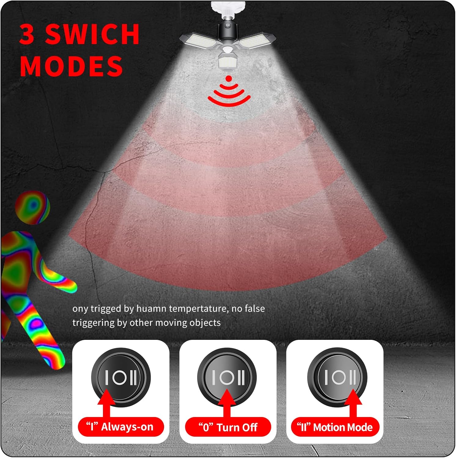 Motion Sensor Garage Light, 80W Motion Activated LED Shop Light for Stairway, Workshop, Basement Craftersmark