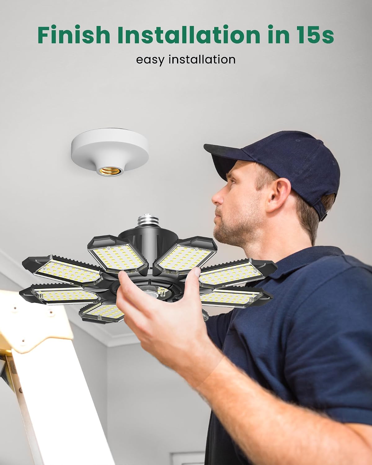 Motion Sensor Garage Light, 25000LM 250W Garage Ceiling Led Motion Activated,Motion Sensor Light Indoor with Dusk to Dawn, E26 Screw in Shop Light for Basement Barn Attic Warehouse Craftersmark