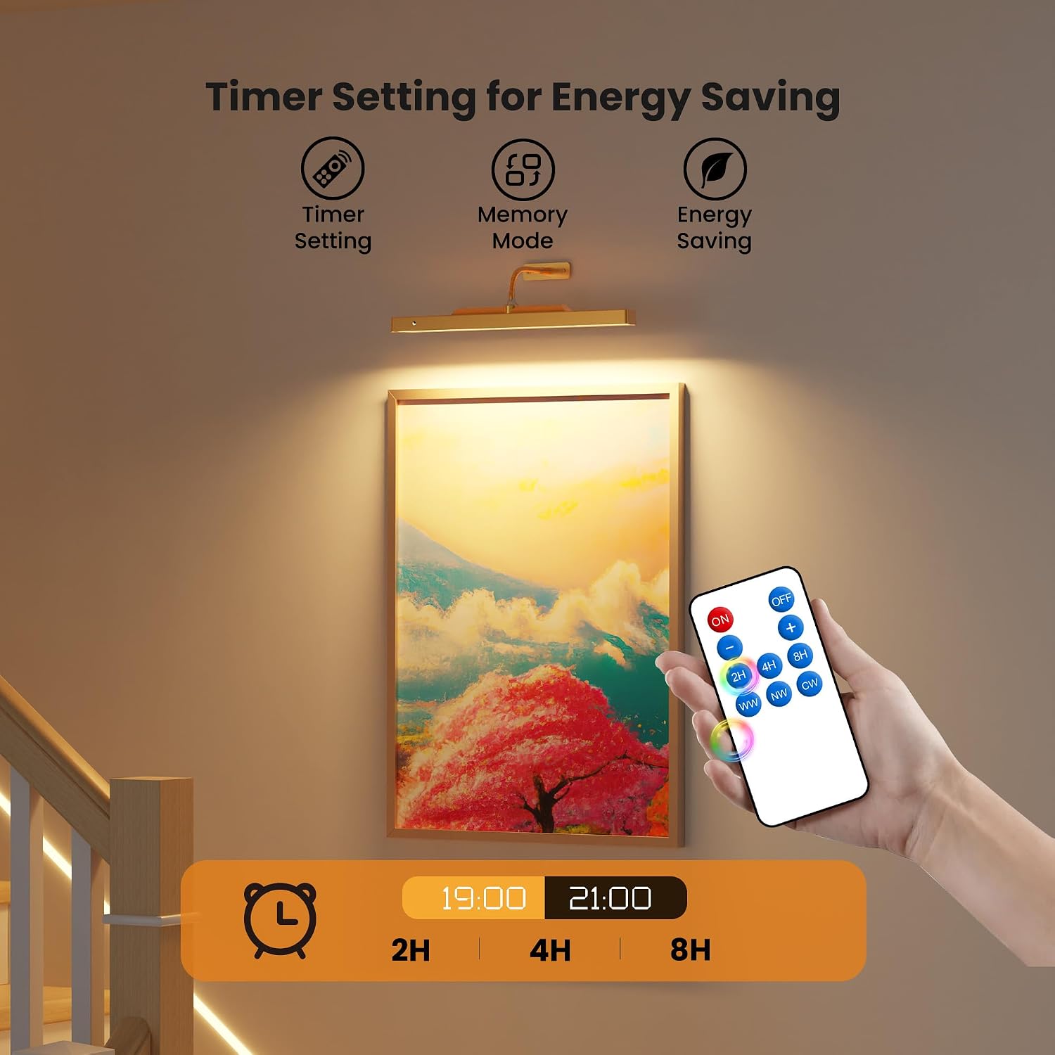 Picture Light with Remote Gold, 16inch Wireless Rechargeable Battery Wall Light for Paintings, 3 Colors with Dimmable and Timer 2Pack Art Light for Painting, Display, Wall, Artwork, Gallery Craftersmark