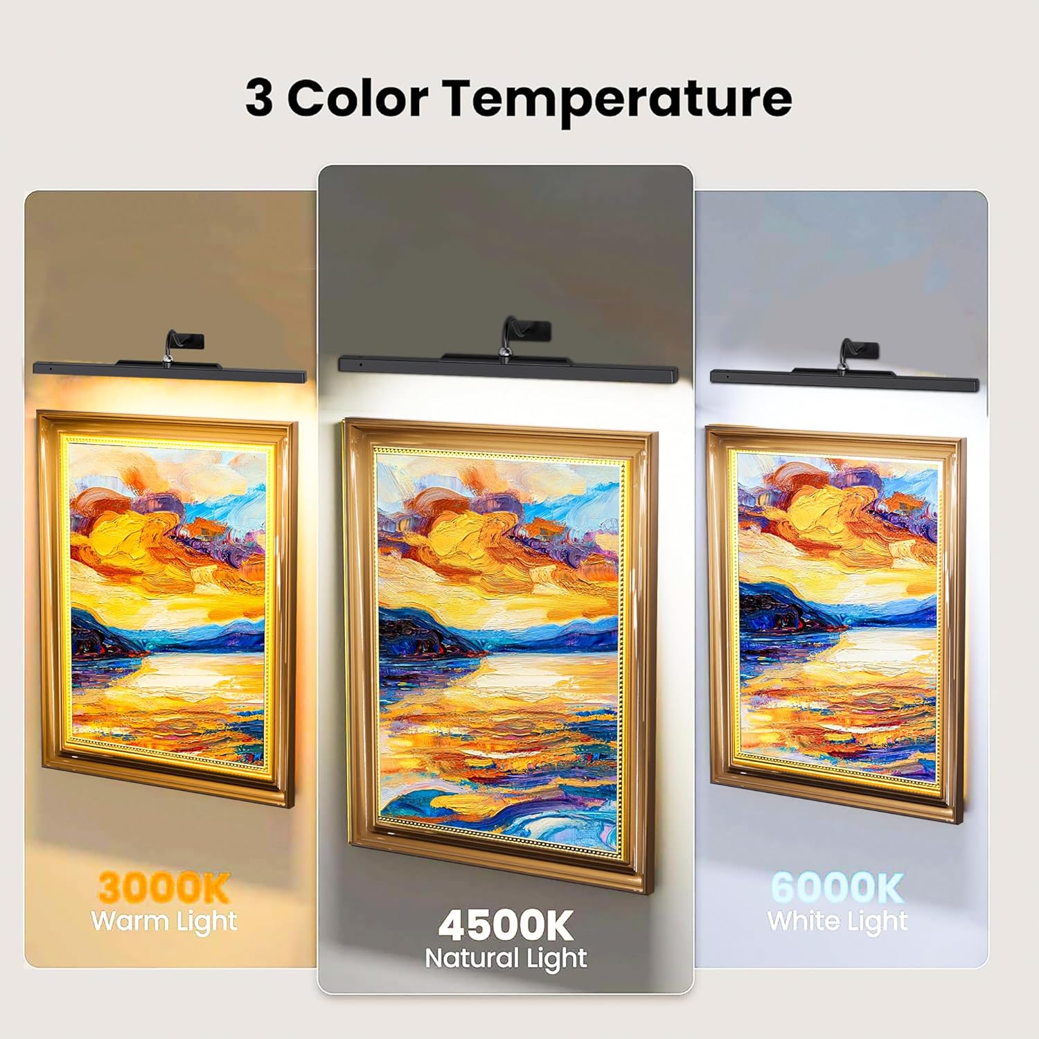 24 Inch Picture Light - Black 6000mAh Battery Operated Wireless Wall Sconce with Remote & Timer for Paintings, Gallery, Mirror & Artwork Craftersmark
