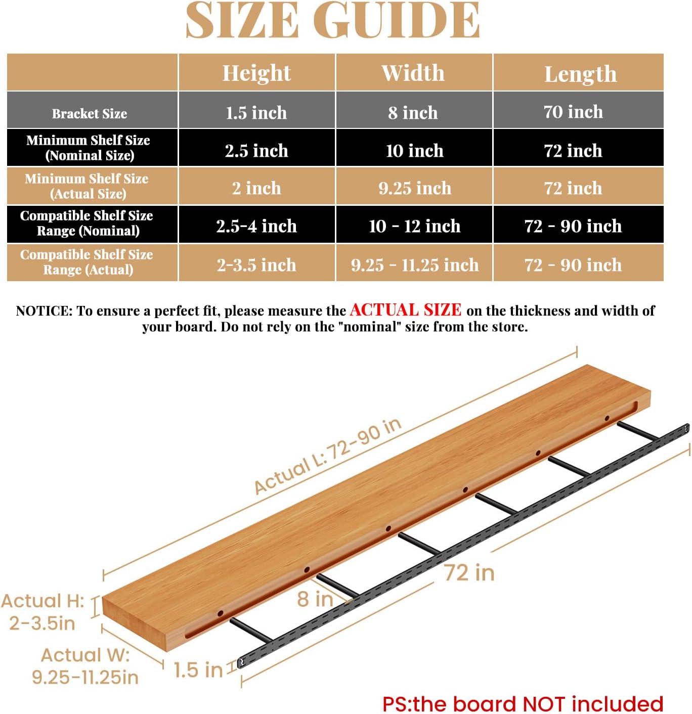 70"X8"X1.5" Craftersmark