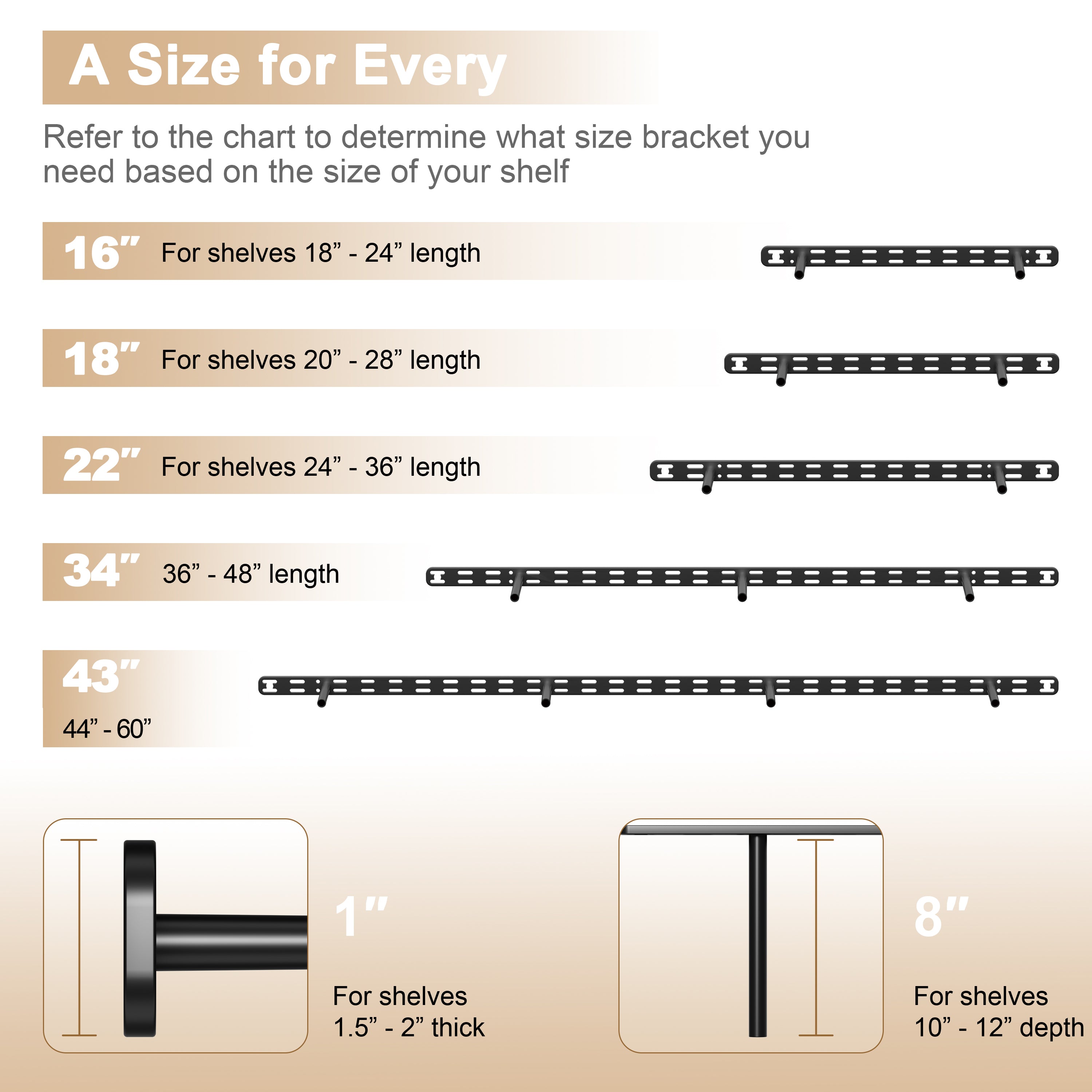 Floating Shelf Bracket--43"X8"X1.0" Craftersmark