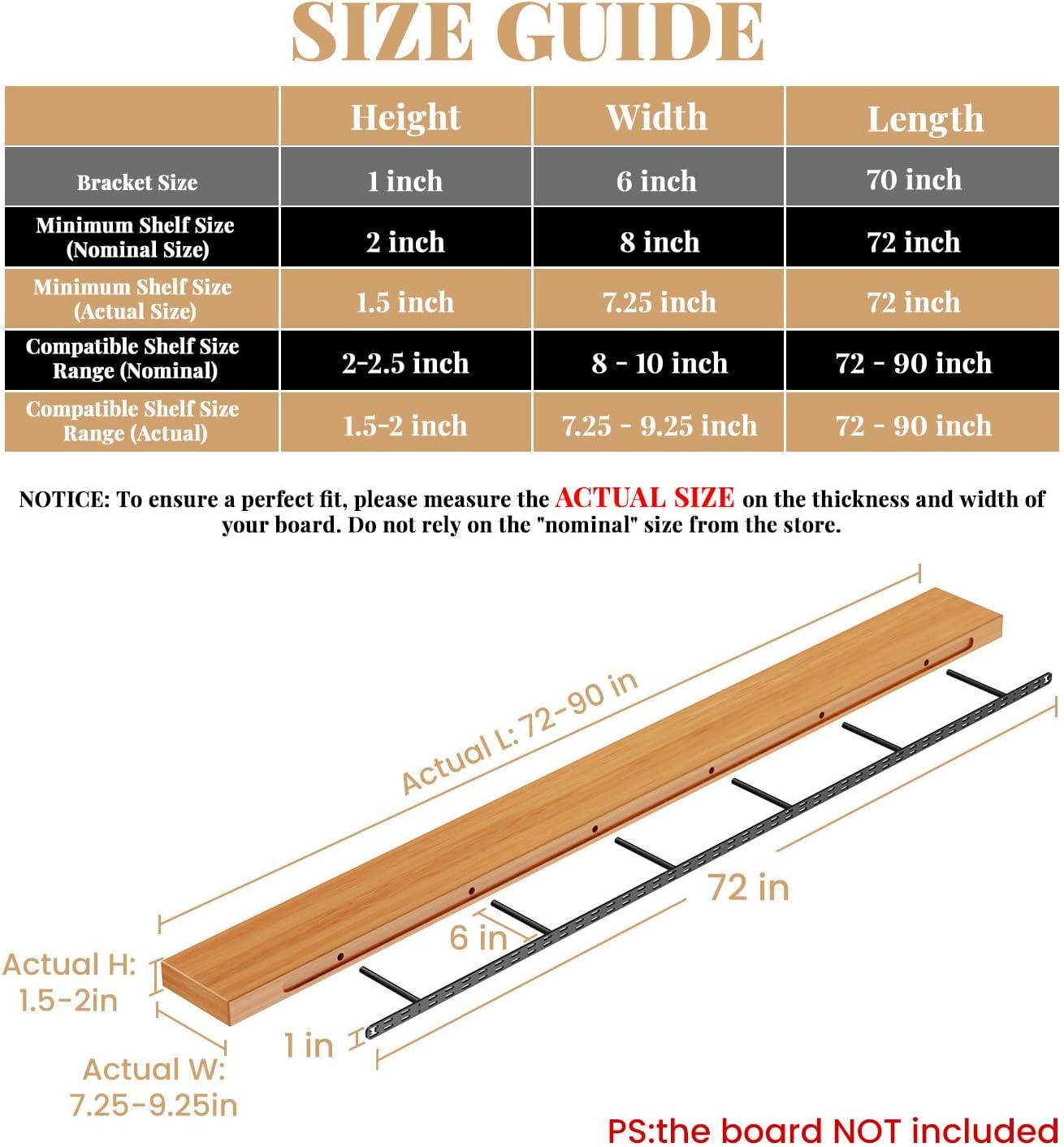 70"X6"X1.0" Craftersmark
