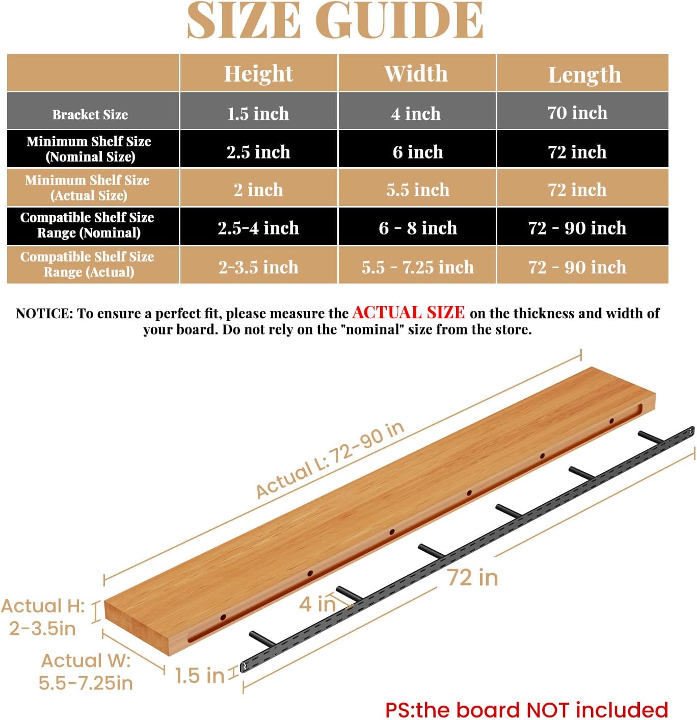70"X4"X1.5" Craftersmark