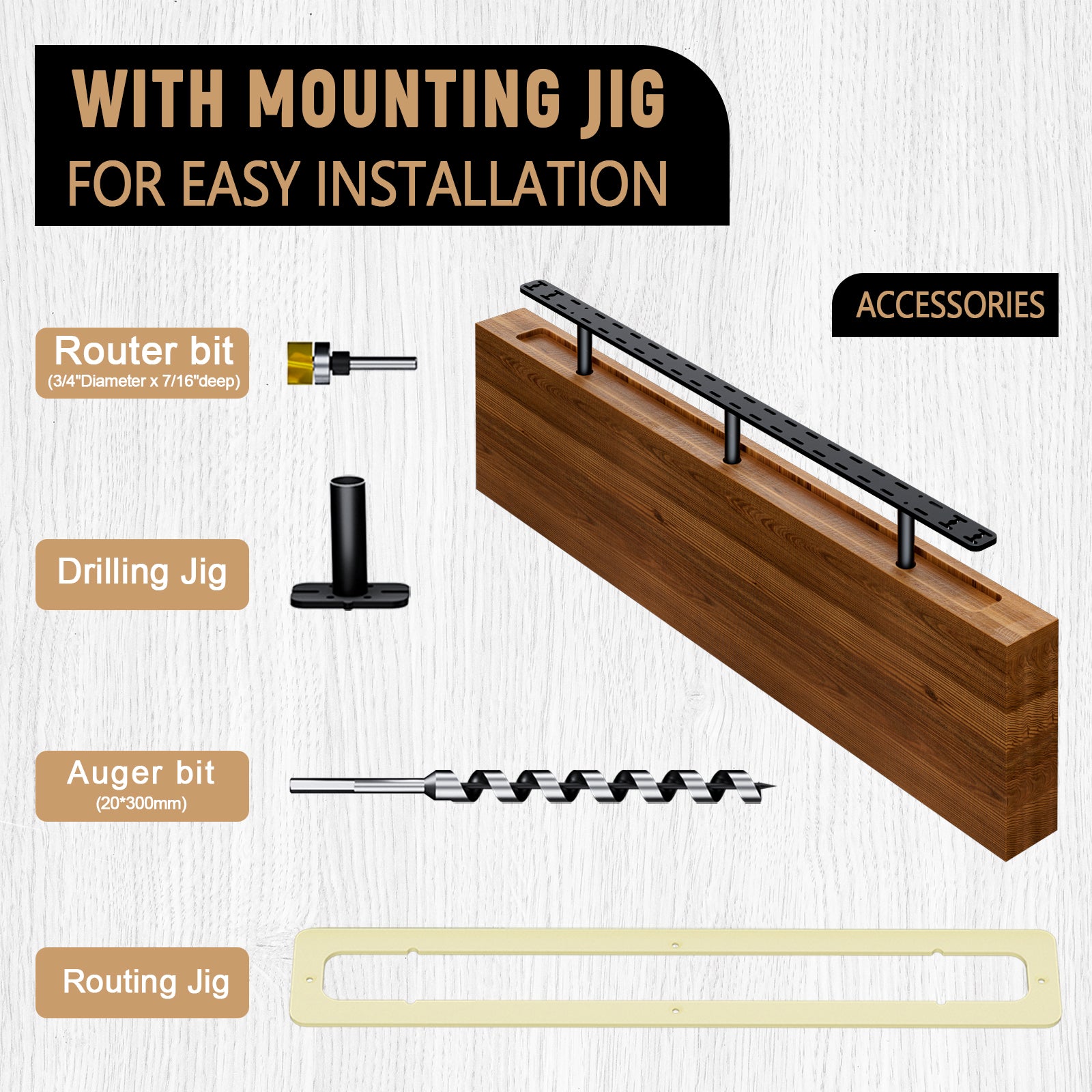 Floating Shelf Bracket with Jig--43"X6"X1.5" Craftersmark