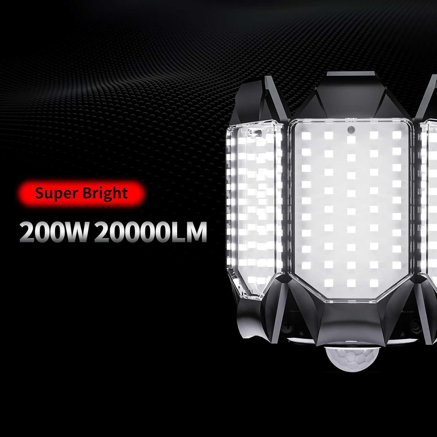 Motion Sensor Garage Light, 20000LM 200W Garage Lights Ceiling Led Motion Activated,Motion Light Indoor with Dusk to Dawn, E26/E27 Screw in Shop Light for Basement Barn Attic Warehouse Craftersmark