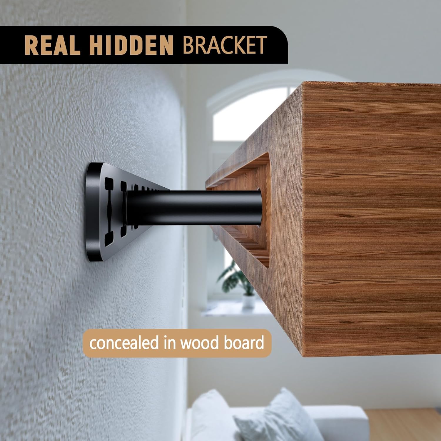 2 Pack Shelf Bracket Invisible Floating Shelf Bracket Heavy Duty Brackets for Shelves （22X6 inch） Craftersmark