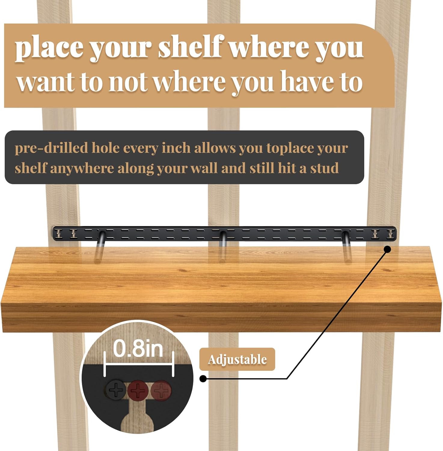 2pcs Floating Shelf Hardware Heavy Duty Hidden Shelf Brackets Support,Wall Mounting Invisible Floating Shelves Bracket with Jig Craftersmark