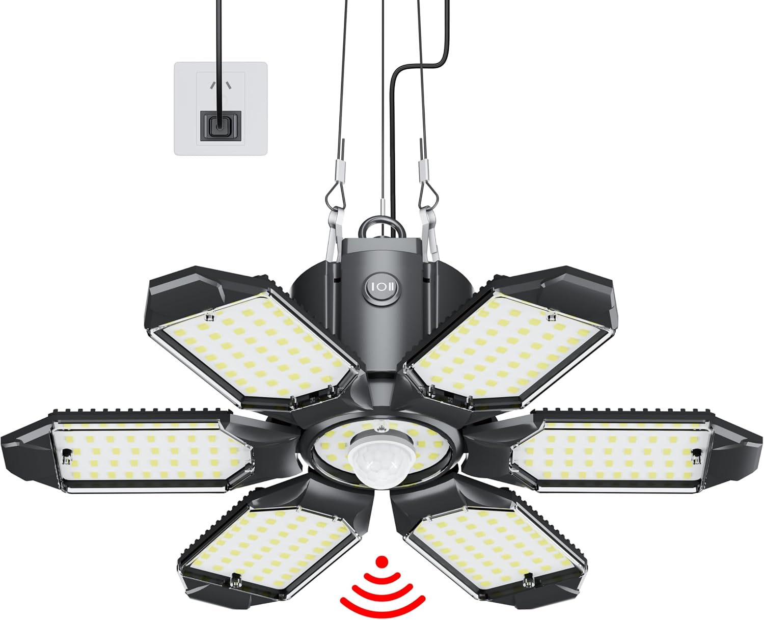 Motion Sensor Garage Light, 20000LM 200W Garage Lights Ceiling Led Motion Activated,Motion Light Indoor with Dusk to Dawn, E26/E27 Screw in Shop Light for Basement Barn Attic Warehouse Craftersmark