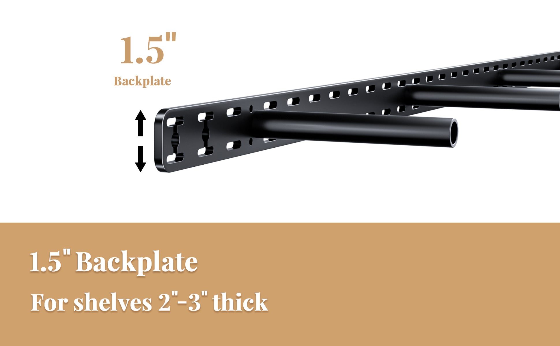 Floating Shelf Brackets--1.5 inch backplate for shelves 2''-3'' thick Craftersmark