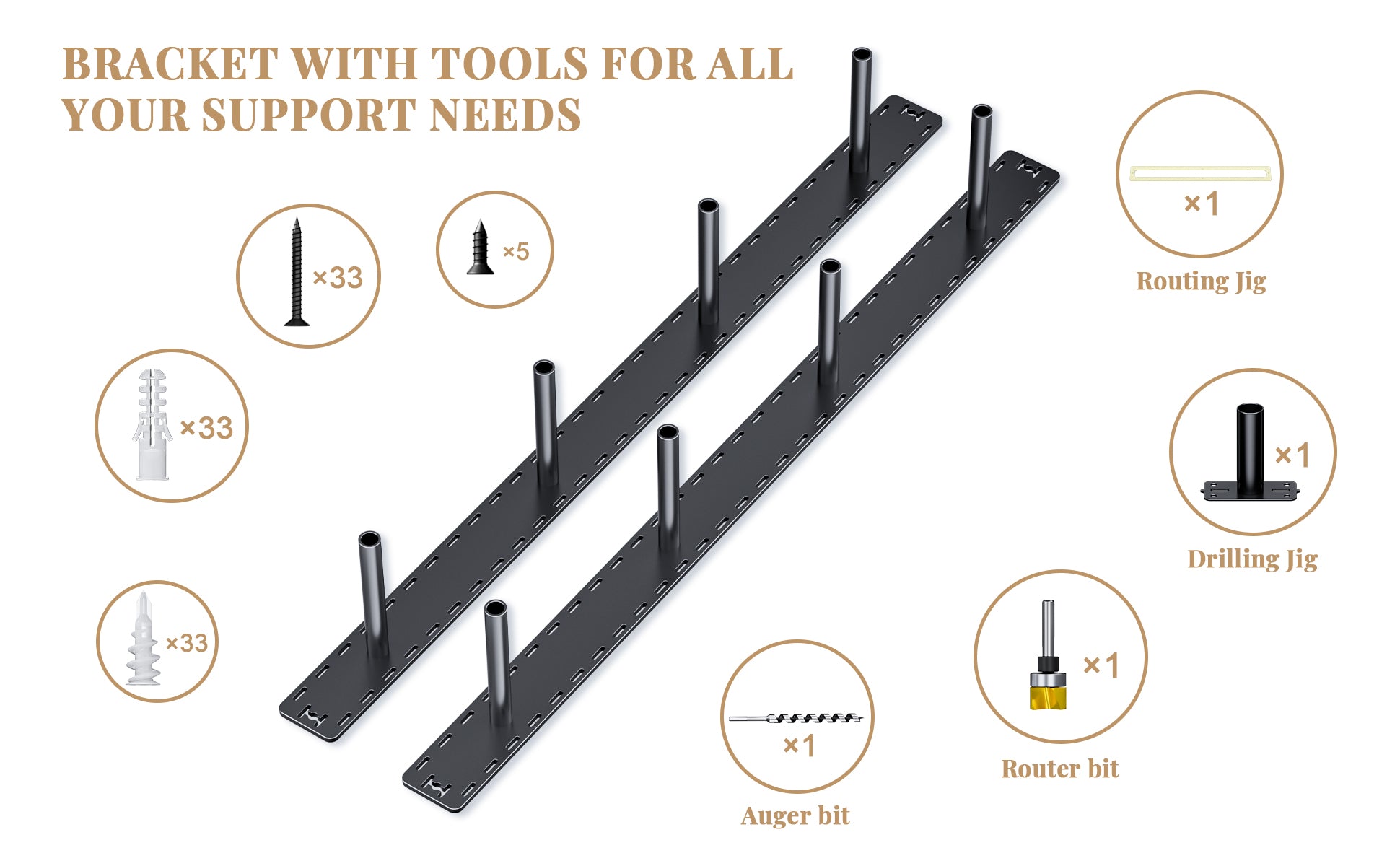 Floating Shelf Brackets--3 inch mantel backplate for shelves 4''-7'' thick Craftersmark