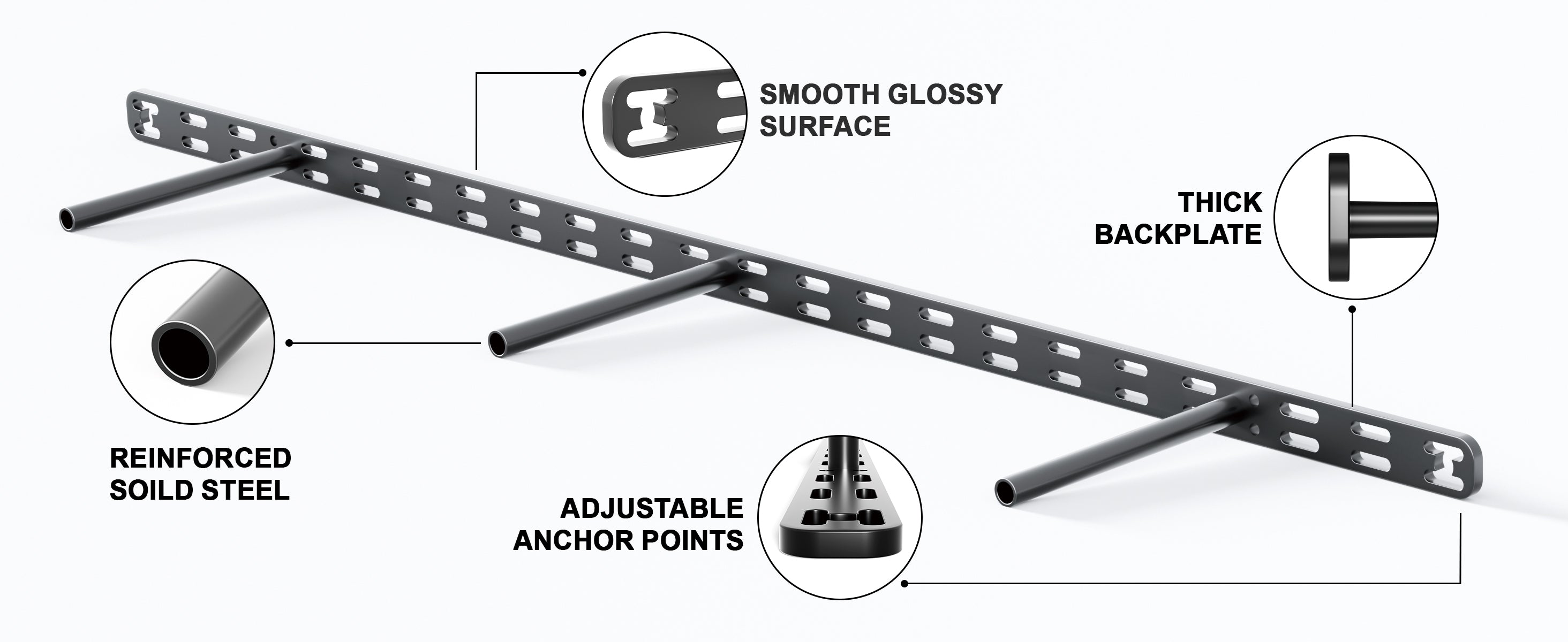 Floating Shelf Brackets--1 inch backplate for shelves 1.5''-2'' thick Craftersmark